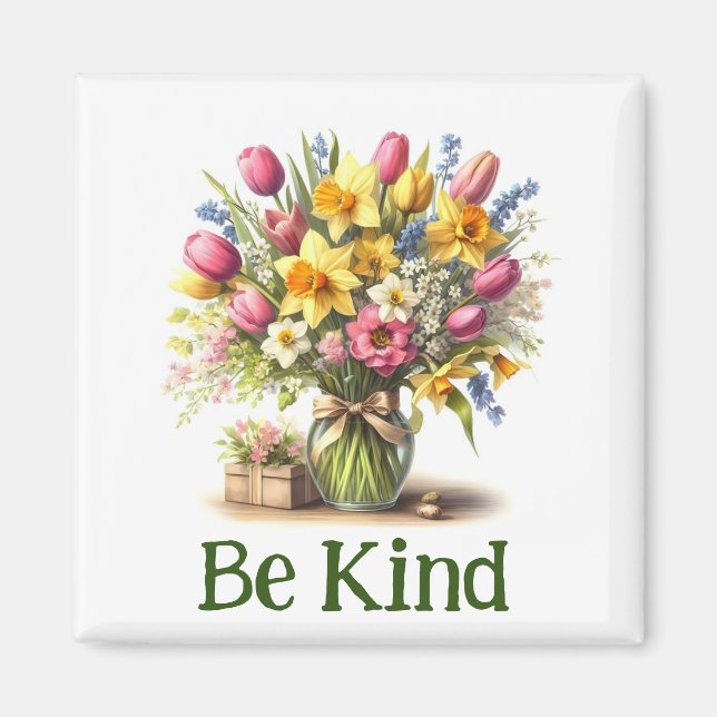 Be kind floral magnet (Front)