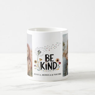 "Be Kind" Floral Photo Mug
