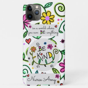 Be Kind Floral Script Design iPhone 11 Pro Max Case