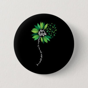 Be Kind Green Ribbon Sunflower Mental Health Aware 6 Cm Round Badge