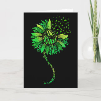 Be Kind Green Ribbon Sunflower Mental Health Aware Card