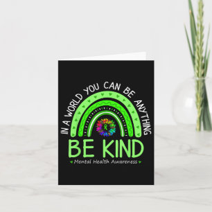 Be Kind Green Ribbon Sunflower Mental Health Aware Card
