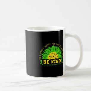 Be Kind Green Ribbon Sunflower Mental Health Aware Coffee Mug