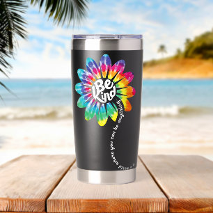 Be Kind Groovy Tie Dye Flower Power Insulated Tumbler
