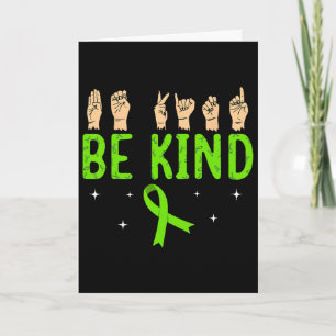 Be Kind Hand Sign Language Asl Mental Health Aware Card
