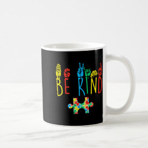Be Kind Hand Sign Language Puzzle Autism Awareness Coffee Mug