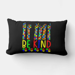 Be Kind Hand Sign Language Puzzle Autism Awareness Lumbar Cushion