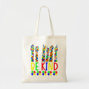 Be Kind Hand Sign Language Puzzle Autism Awareness Tote Bag
