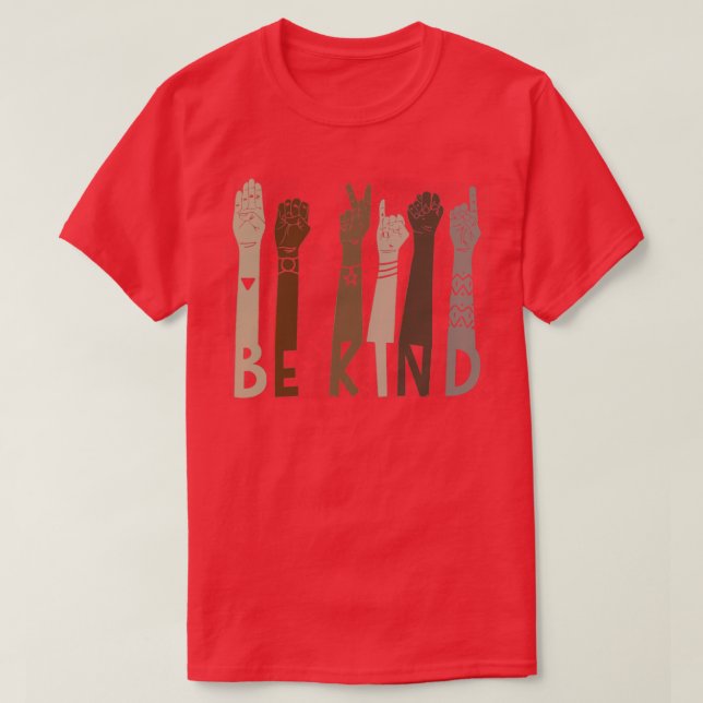 Be Kind Hand Sign Language TTA T-Shirt (Design Front)