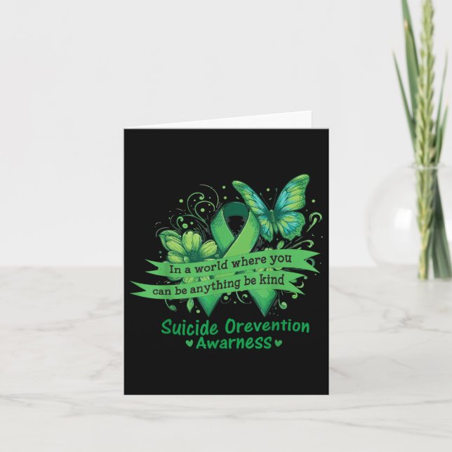 Be Kind Happy Suicide Prevention Awareness Support Card (Front)