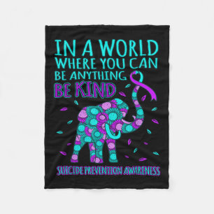 Be Kind Happy Suicide Prevention Awareness Support Fleece Blanket