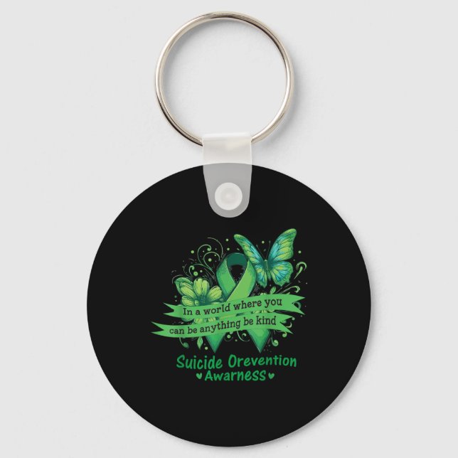 Be Kind Happy Suicide Prevention Awareness Support Key Ring (Front)