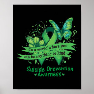 Be Kind Happy Suicide Prevention Awareness Support Poster