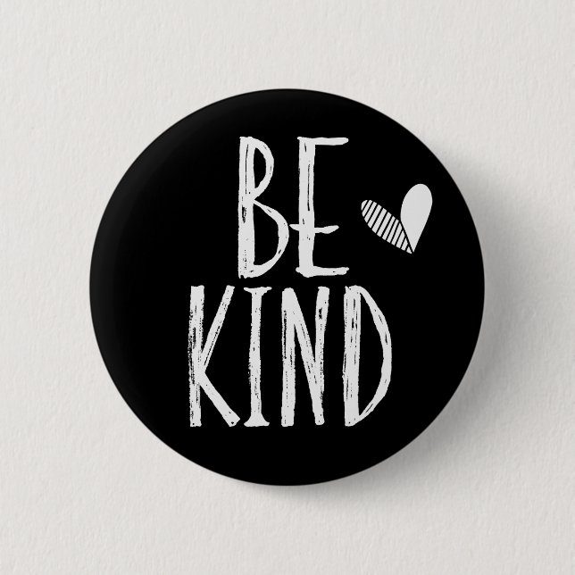 Be Kind Heart 6 Cm Round Badge (Front)
