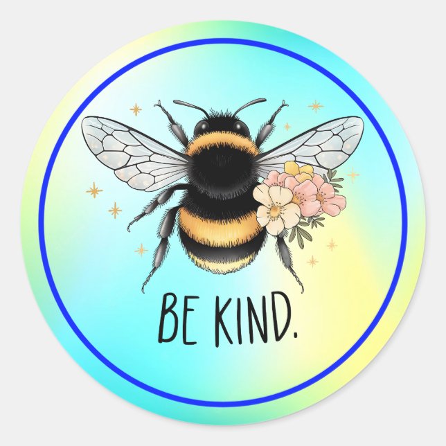 Be Kind Honey Bee Clipart-57650 Classic Round Sticker (Front)