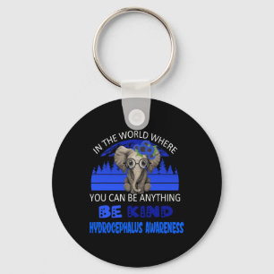 Be Kind Hydrocephalus Awareness Elephant Retro Bac Key Ring