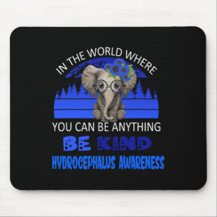Be Kind Hydrocephalus Awareness Elephant Retro Bac Mouse Pad