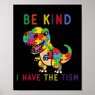 Be Kind I Have The Tism Autism Awareness  Poster