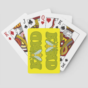 BE KIND inspirational motivational bee Playing Cards