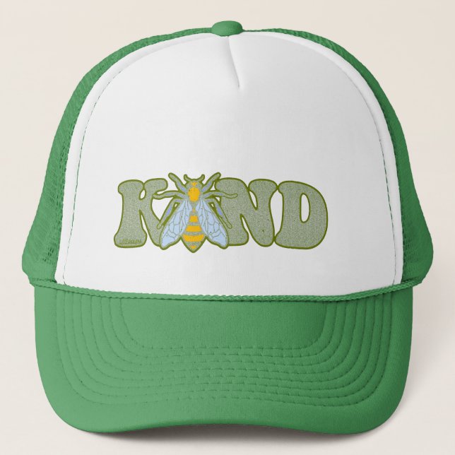BE KIND inspirational motivational bee             Trucker Hat (Front)