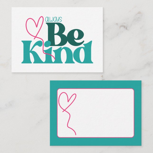 Be Kind Inspirational Quote Card (Front/Back)