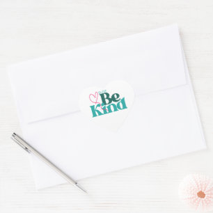 Be Kind Inspirational Quote Heart Sticker