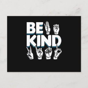 Be Kind Kindness Sign Language Stop Bullying Equal Postcard