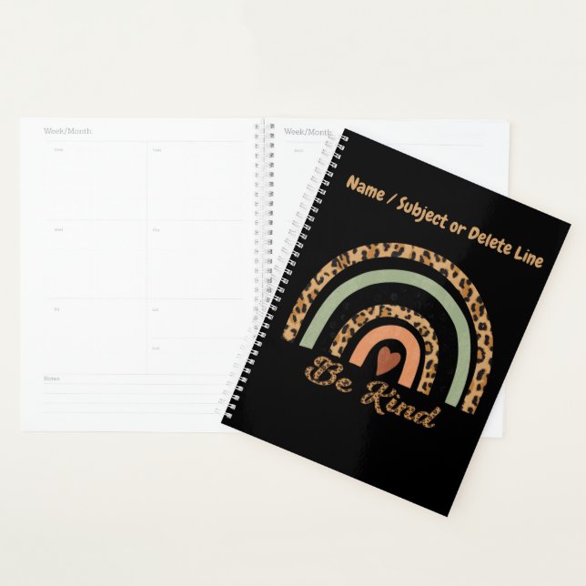 Be Kind Leopard Print Rainbow Planner (Display)