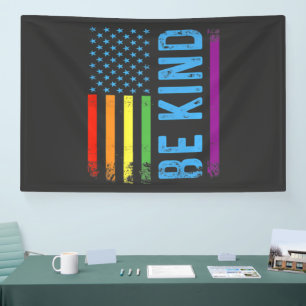 Be Kind Lgbt Lgbtq Gay Pride Rainbow Banner