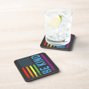 Be Kind Lgbt Lgbtq Gay Pride Rainbow Coaster