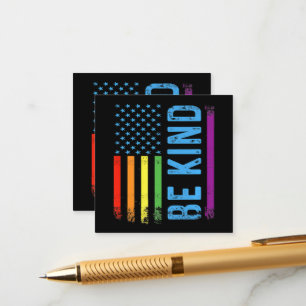 Be Kind Lgbt Lgbtq Gay Pride Rainbow Enclosure Card