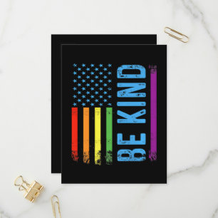 Be Kind Lgbt Lgbtq Gay Pride Rainbow Invitation Postcard