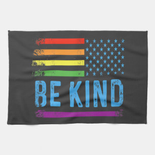Be Kind Lgbt Lgbtq Gay Pride Rainbow Tea Towel