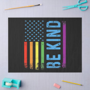 Be Kind Lgbt Lgbtq Gay Pride Rainbow Tissue Paper