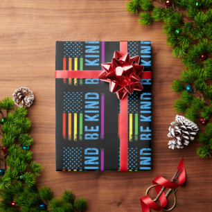 Be Kind Lgbt Lgbtq Gay Pride Rainbow Wrapping Paper