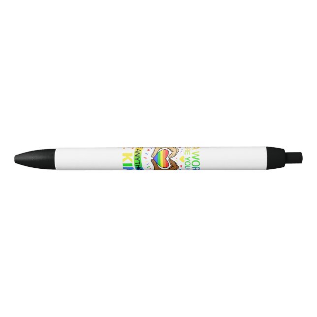 Be Kind LGBT Pride Rainbow Equality Awareness Tee Black Ink Pen (Front)