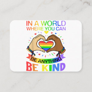 Be Kind LGBT Pride Rainbow Equality Awareness Tee Business Card