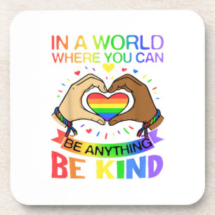 Be Kind LGBT Pride Rainbow Equality Awareness Tee Coaster