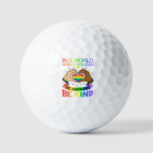 Be Kind LGBT Pride Rainbow Equality Awareness Tee Golf Balls