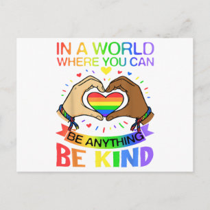 Be Kind LGBT Pride Rainbow Equality Awareness Tee Holiday Postcard