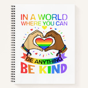 Be Kind LGBT Pride Rainbow Equality Awareness Tee Notebook