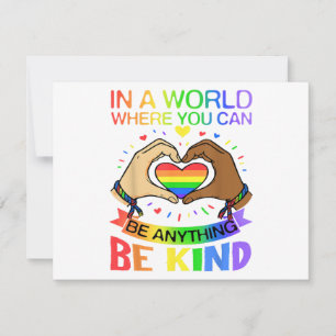 Be Kind LGBT Pride Rainbow Equality Awareness Tee Thank You Card