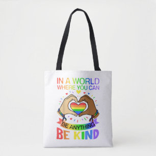Be Kind LGBT Pride Rainbow Equality Awareness Tee Tote Bag