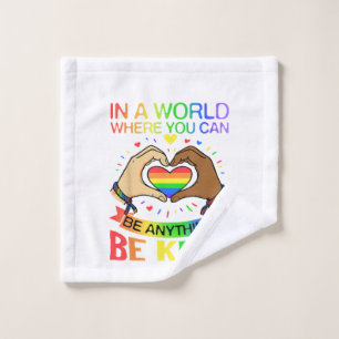 Be Kind LGBT Pride Rainbow Equality Awareness Tee Wash Cloth