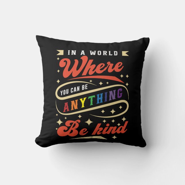 Be Kind | LGBTQ | Rainbow | Pride Month Cushion (Front)