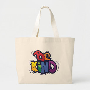 Be Kind LGBTQ Rainbow Pride Month Large Tote Bag