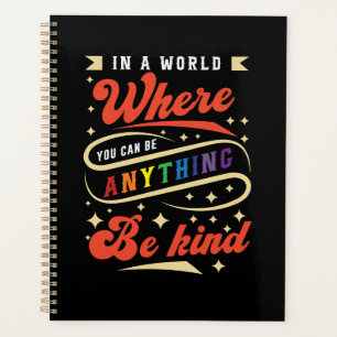 Be Kind   LGBTQ   Rainbow   Pride Month Planner