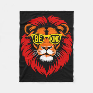 Be Kind Lion Inspirational Positive Kindness Motiv Fleece Blanket