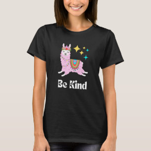Be Kind Llama Kindness Cute Women's Empathy Pink B T-Shirt