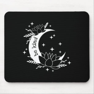 Be Kind Luna And Moon Lotus Flower Yoga Meditation Mouse Pad